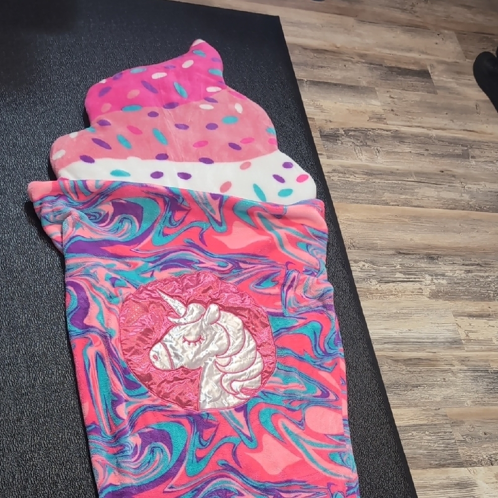 Ice Cream Unicorn Pillow And Blanket Sleeping Bag